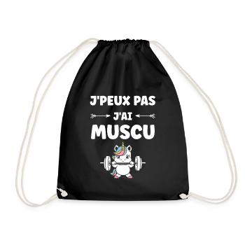Humour musculation - Sac de sport léger - noir - Devant