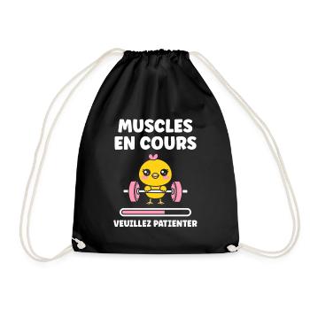 Animaux Humour musculation - Sac de sport léger - noir - Devant