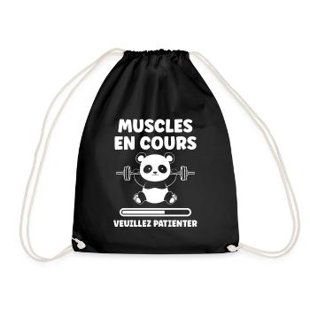 Animaux Humour musculation - Sac de sport léger - noir - Devant