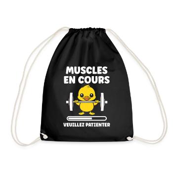 Animaux Humour musculation - Sac de sport léger - noir - Devant