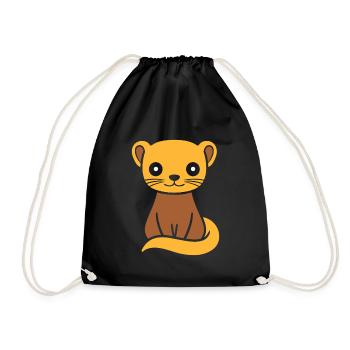 weasel - Drawstring Bag - black - Front