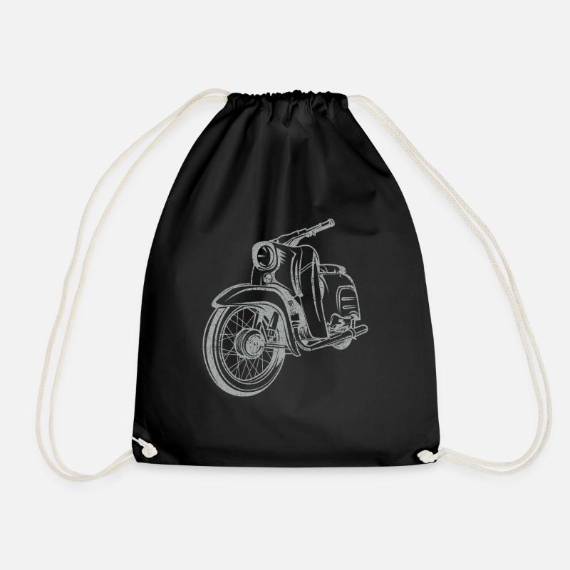 Simson Schwalbe KR51 Vintage Lineart Silhouette - Turnbeutel - Schwarz