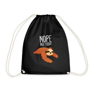 Nope - Not Today - Lazy Sloth - Drawstring Bag - black - Front