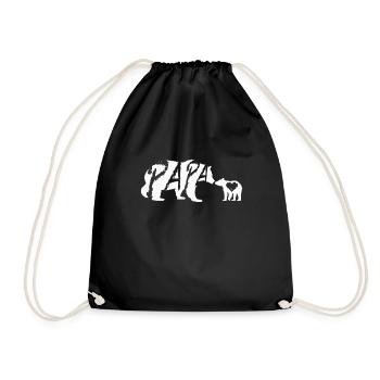 Papa 2019 Papa Bär Kind Geschenk - Turnbeutel - Schwarz - Vorne