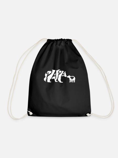Papa 2019 Papa Bär Kind Geschenk - Turnbeutel - Schwarz