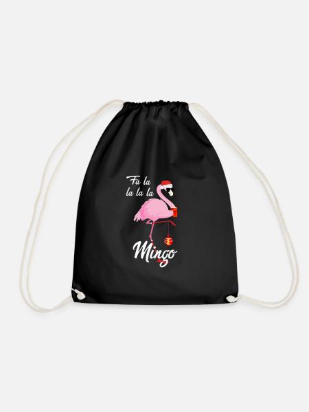 Weihnachts Flamingo Christmas cool Geschenk - Turnbeutel - Schwarz