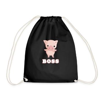 Piggy Boss Pig Porcinet Fille Cadeau - Sac de sport léger - noir - Devant