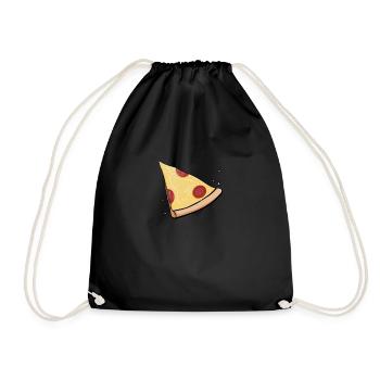 Pizza Baby Partnerlook Kind Mama Papa Geschenk - Turnbeutel - Schwarz - Vorne