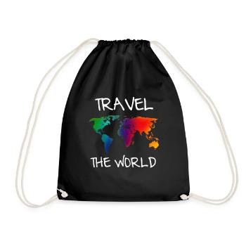 Travel The World - Turnbeutel - Schwarz - Vorne