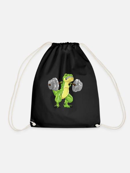 Cadeau de bodybuilder d'entraînement T-Rex Dino Squats - Sac de sport léger - noir