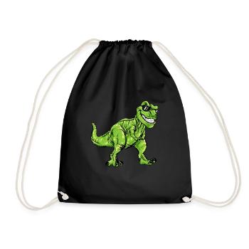T-Rex Costume Cool Dino Dinosaur Boy Gift - Drawstring Bag - black - Front