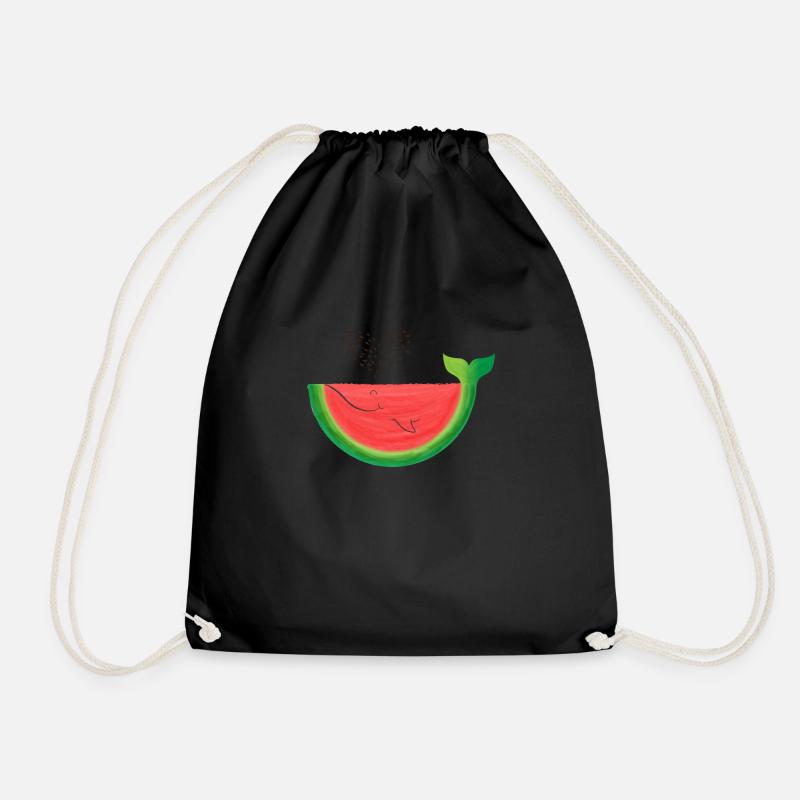Melonenwal Melone Wal Wassermelone Sommer Geschenk - Turnbeutel - Schwarz