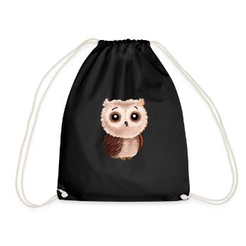 Süße Eule Vogel Eulenliebhaber Freundin Geschenk - Turnbeutel - Schwarz - Vorne