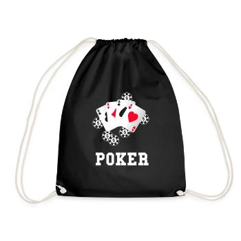 Poker - Turnbeutel - Schwarz - Vorne
