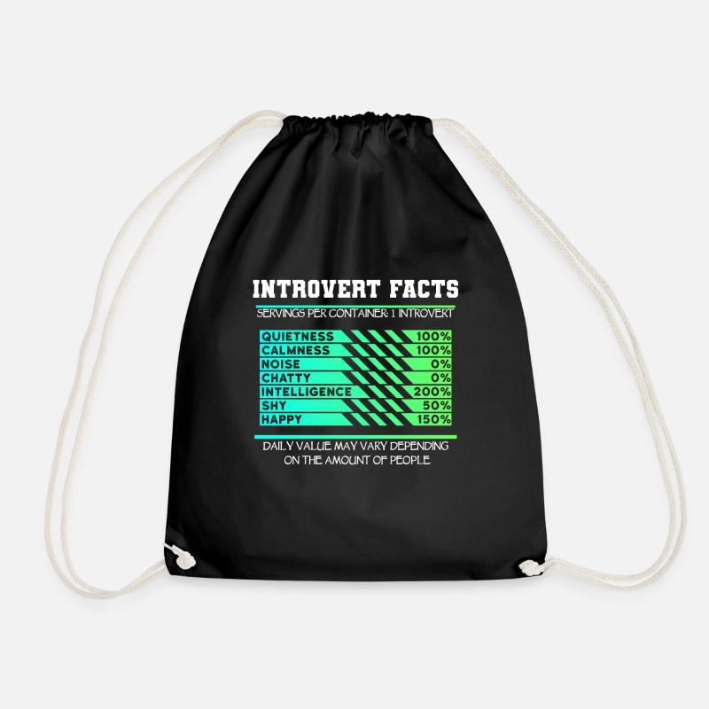 Introvertiert Fakten - Turnbeutel - Schwarz