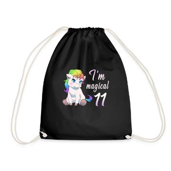 Je suis magique 11 Licorne 11 Cadeau d'anniversaire - Sac de sport léger - noir - Devant