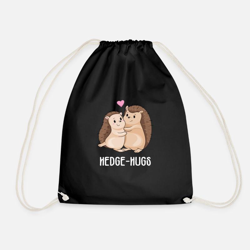 Hedge-Hugs Umarmung Igel Geschenk Valentinstag - Turnbeutel - Schwarz