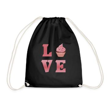 Bake Love - Drawstring Bag - black - Front