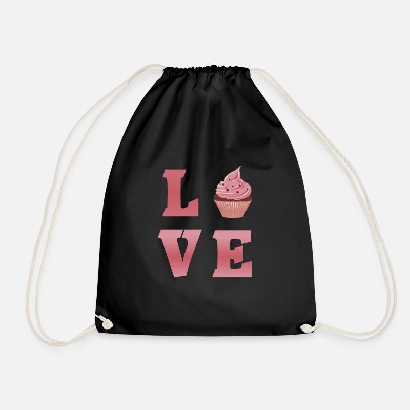 Bake Love - Drawstring Bag - black