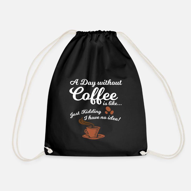 Coffee coffee - Drawstring Bag - black
