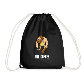 Neanderthal Caveman Coffee design for Men - Drawstring Bag - black - Front