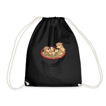 Süße Otter Geschenk Ramen Nudelsuppe Kawaii Marder - Turnbeutel - Schwarz - Vorne
