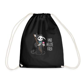 Have free death gift grim reaper funny today - Drawstring Bag - black - Front