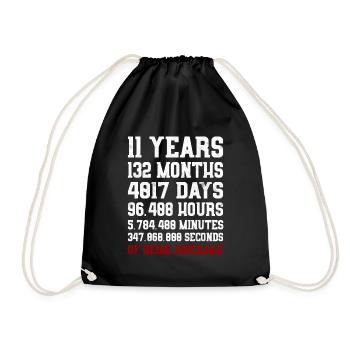 11 Years of being awesome Geschenk 11. Geburtstag - Turnbeutel - Schwarz - Vorne