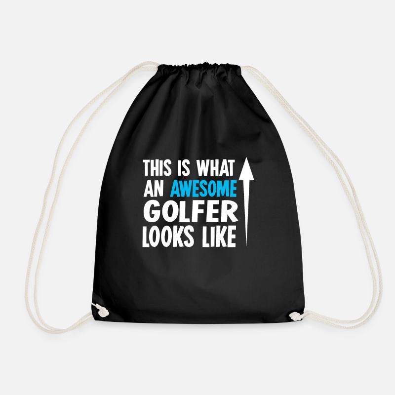 Golf Golfer - Turnbeutel - Schwarz