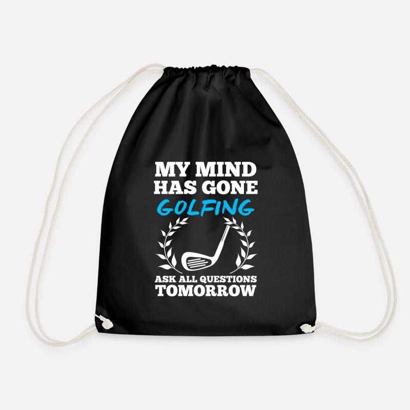 Golf golfer - Drawstring Bag - black