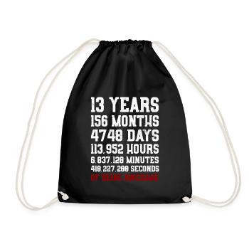 13 ans de cadeau génial 13e anniversaire - Sac de sport léger - noir - Devant