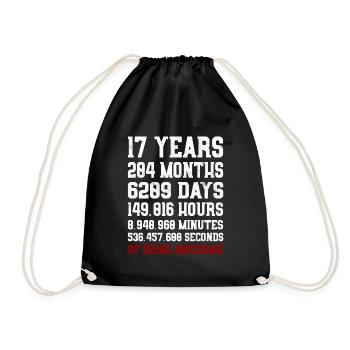 17 Years of being awesome Gift 17th Birthday - Drawstring Bag - black - Front