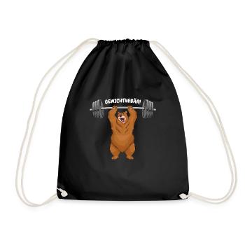 Haltérophile Cadeau Haltérophile Ours Gym - Sac de sport léger - noir - Devant