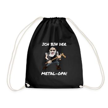 Ich bin der Metal-Opa Heavy Metal Großvater Rocker - Turnbeutel - Schwarz - Vorne
