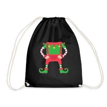 Christmas Elf Costume Elf Wichtel Christmas Dwarf - Drawstring Bag - black - Front
