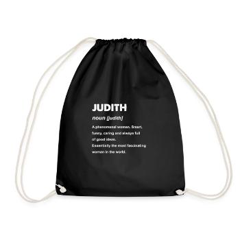 Judith Name Gift design - Drawstring Bag - black - Front