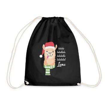 La La lama Noël Vin chaud Fête Lama - Sac de sport léger - noir - Devant