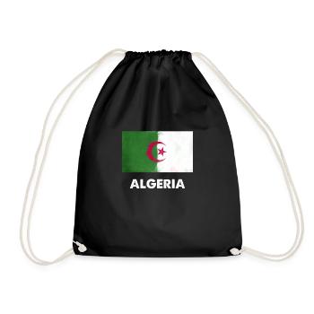 Algeria Flag design | Algerian design - Drawstring Bag - black - Front