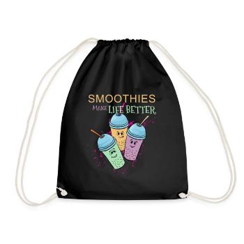 Les smoothies rendent la vie meilleure cadeau de fruits sains - Sac de sport léger - noir - Devant