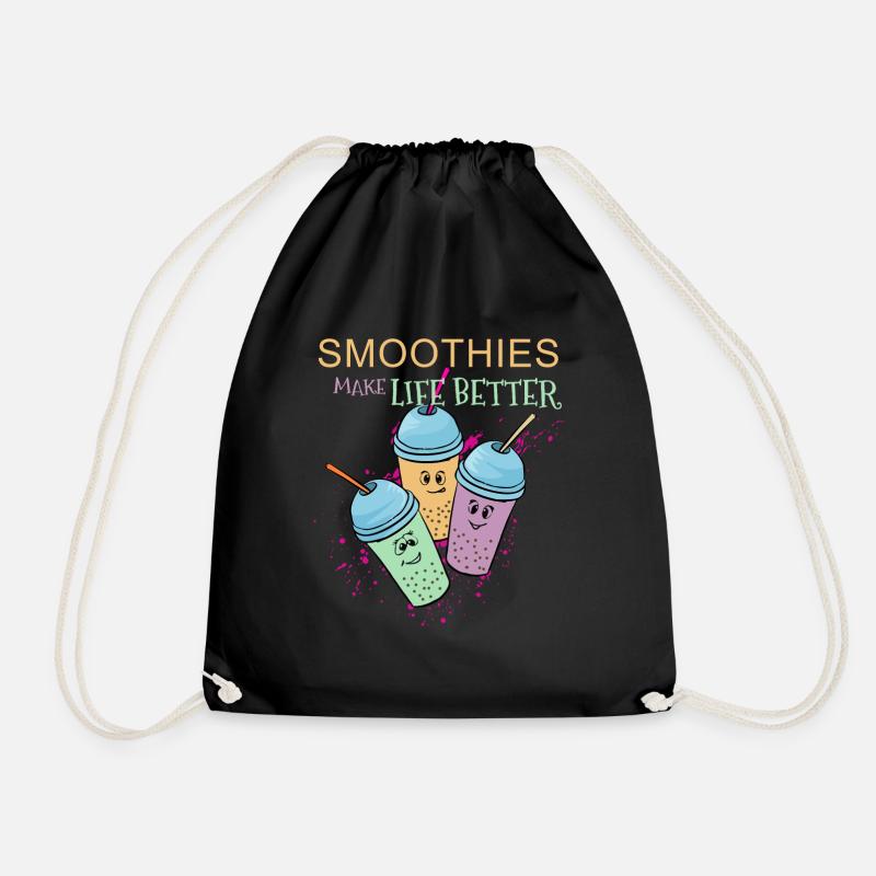 Smoothies Make Life Better Healty Früchte Geschenk - Turnbeutel - Schwarz