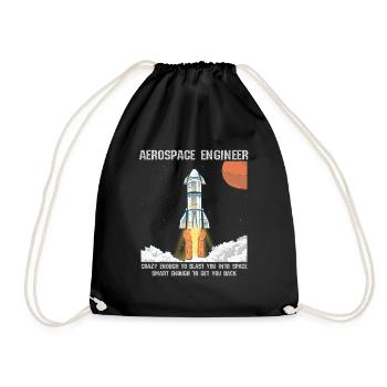 Raumfahrtingenieur Raumfahrt Luft Astronaut Rakete - Turnbeutel - Schwarz - Vorne
