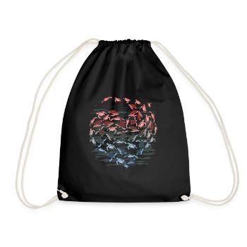 Turtle Heart Lover Ocean Gift Idea - Drawstring Bag - black - Front