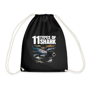 11 Species of Shark Save the Sharks Shark-Liebha - Drawstring Bag - black - Front