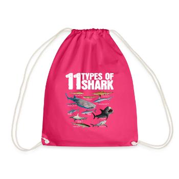 11 Species of Shark Save the Sharks Shark-Liebha - Drawstring Bag - fuchsia - Front