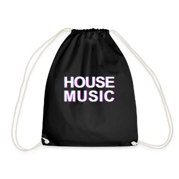 House Music Vaporwave EDM Lover DJ House Music - Drawstring Bag - black - Front