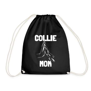 Border collie maman maman maman patte - Sac de sport léger - noir - Devant