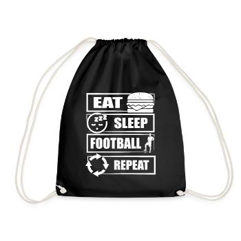 EAT SLEEP FOOTBALL REPEAT - Sac de sport léger - noir - Devant
