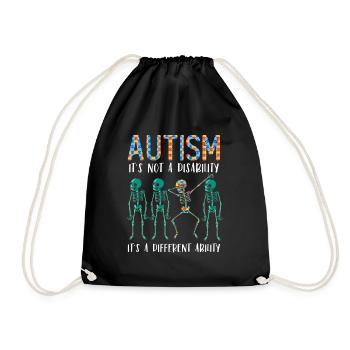 Autisme Conscience Idée de cadeau autiste - Sac de sport léger - noir - Devant