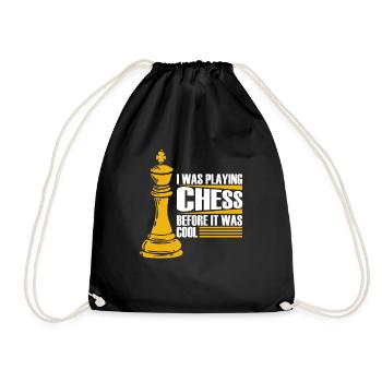 Chess chess piece - Drawstring Bag - black - Front