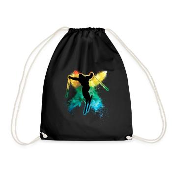 cool freeski vacances d’hiver ski coloré - Sac de sport léger - noir - Devant